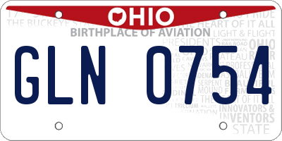 OH license plate GLN0754