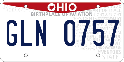 OH license plate GLN0757