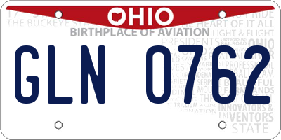 OH license plate GLN0762