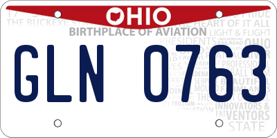 OH license plate GLN0763