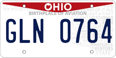 OH license plate GLN0764