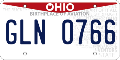 OH license plate GLN0766