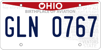 OH license plate GLN0767