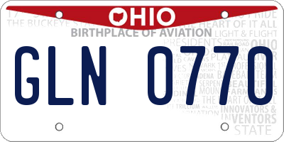 OH license plate GLN0770