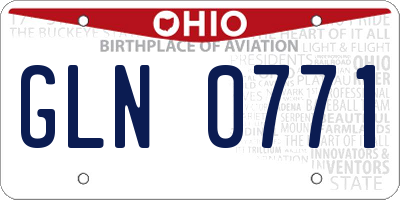OH license plate GLN0771
