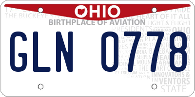 OH license plate GLN0778