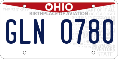 OH license plate GLN0780