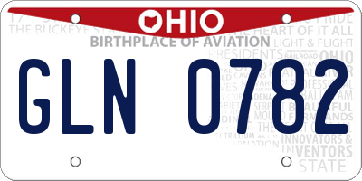OH license plate GLN0782