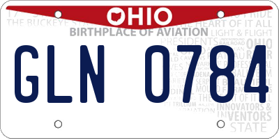 OH license plate GLN0784