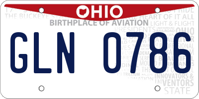 OH license plate GLN0786