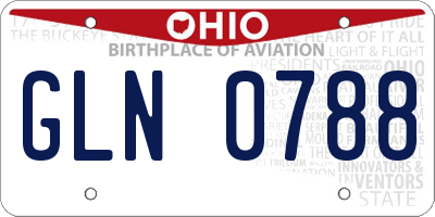 OH license plate GLN0788
