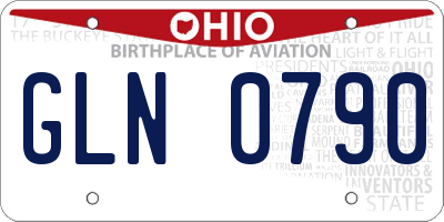 OH license plate GLN0790