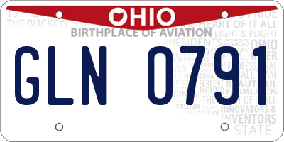 OH license plate GLN0791
