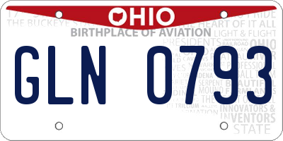OH license plate GLN0793