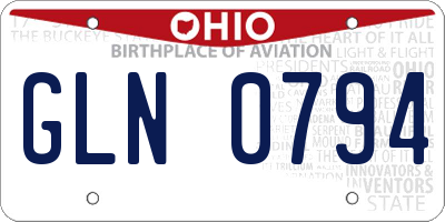 OH license plate GLN0794