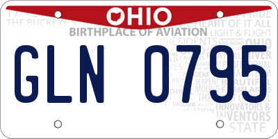 OH license plate GLN0795