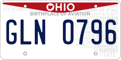 OH license plate GLN0796