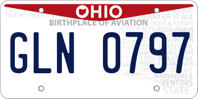 OH license plate GLN0797