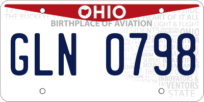 OH license plate GLN0798
