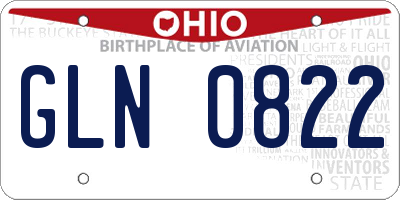 OH license plate GLN0822