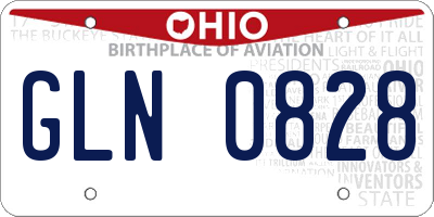 OH license plate GLN0828