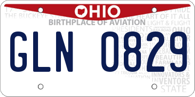 OH license plate GLN0829