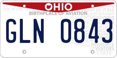 OH license plate GLN0843