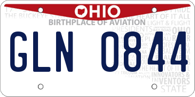 OH license plate GLN0844