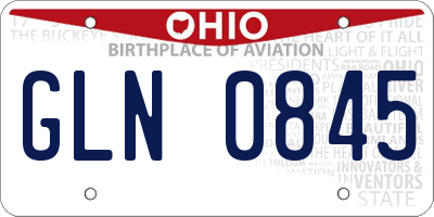 OH license plate GLN0845
