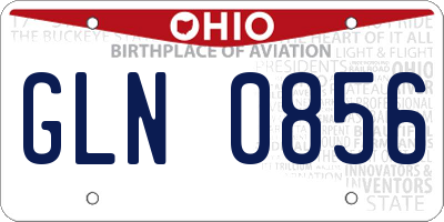OH license plate GLN0856