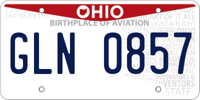 OH license plate GLN0857