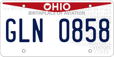 OH license plate GLN0858