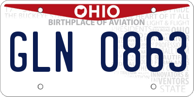 OH license plate GLN0863