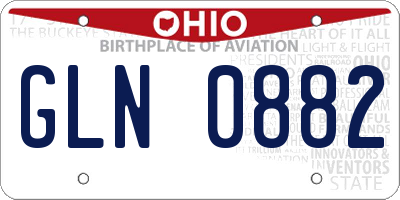 OH license plate GLN0882