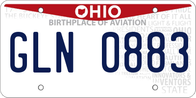 OH license plate GLN0883
