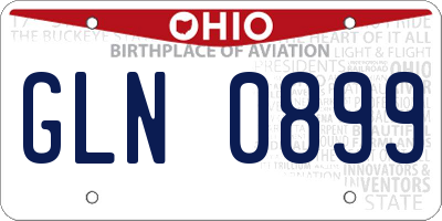 OH license plate GLN0899