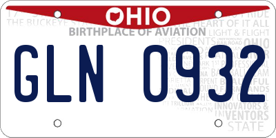 OH license plate GLN0932