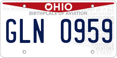OH license plate GLN0959
