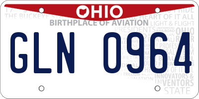 OH license plate GLN0964