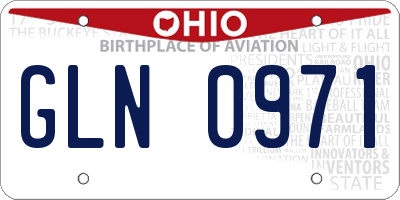 OH license plate GLN0971