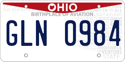 OH license plate GLN0984