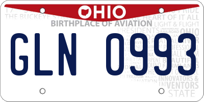 OH license plate GLN0993