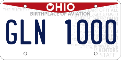 OH license plate GLN1000