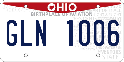 OH license plate GLN1006