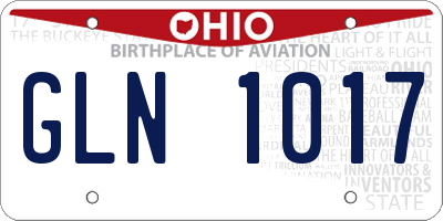 OH license plate GLN1017