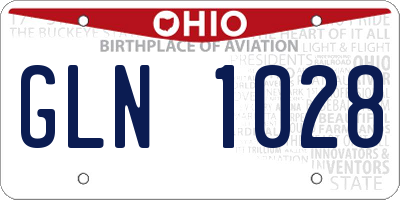 OH license plate GLN1028
