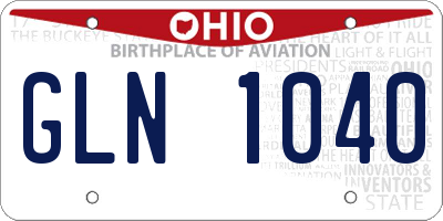 OH license plate GLN1040