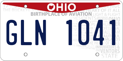 OH license plate GLN1041