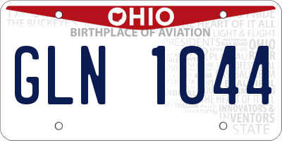 OH license plate GLN1044