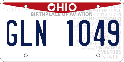 OH license plate GLN1049